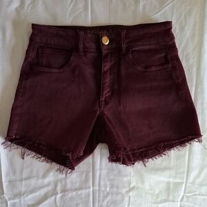 American Eagle Outfitters Burgundy Jean Shorts